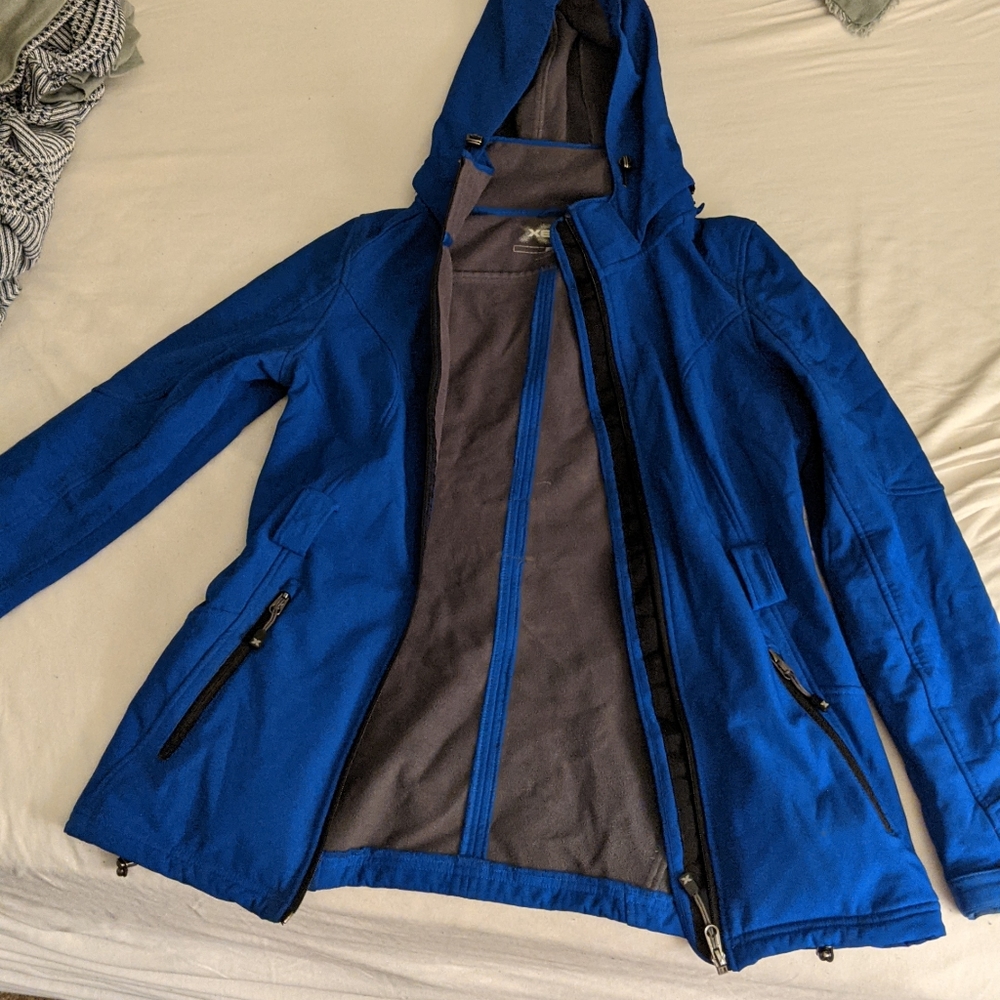 Xersion Athletic Stunning Blue Jacket with Belt